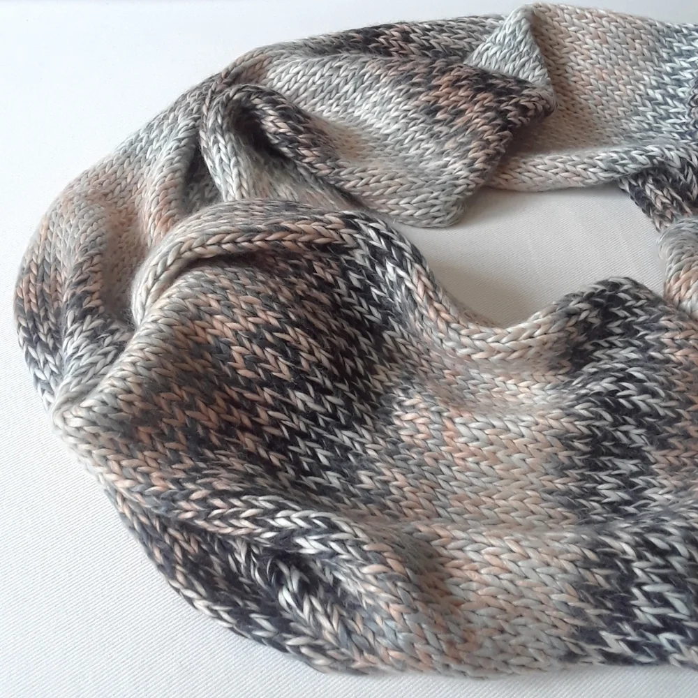 Garage. Cowl Neck Scarf. Greys & Pinks - Picture 5 of 16